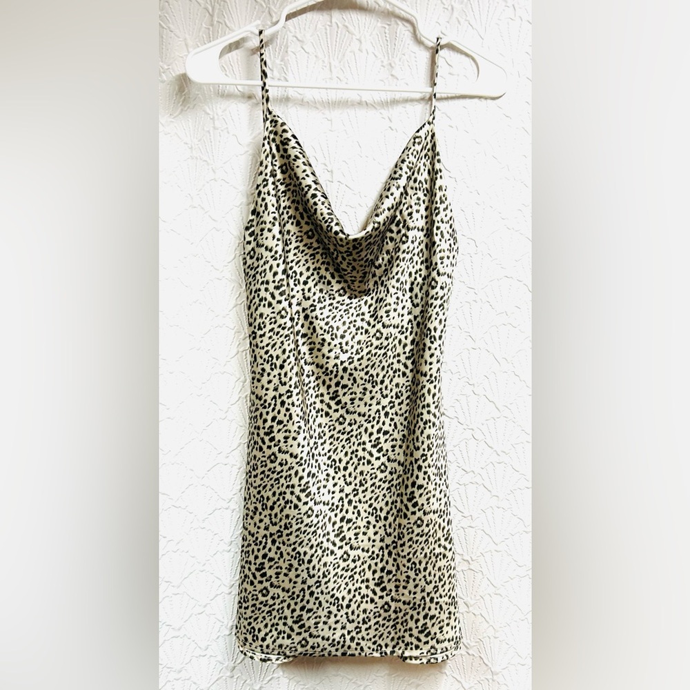 Polly Leopard Print Cowl Neck Dress